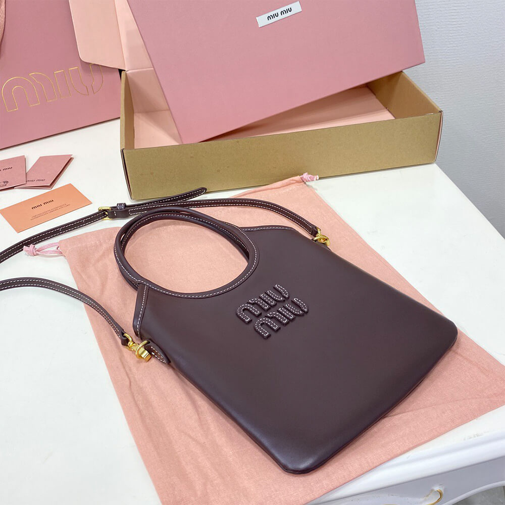 MIUMIU MINI IVY leather handbag(HIGH-END GRADE)