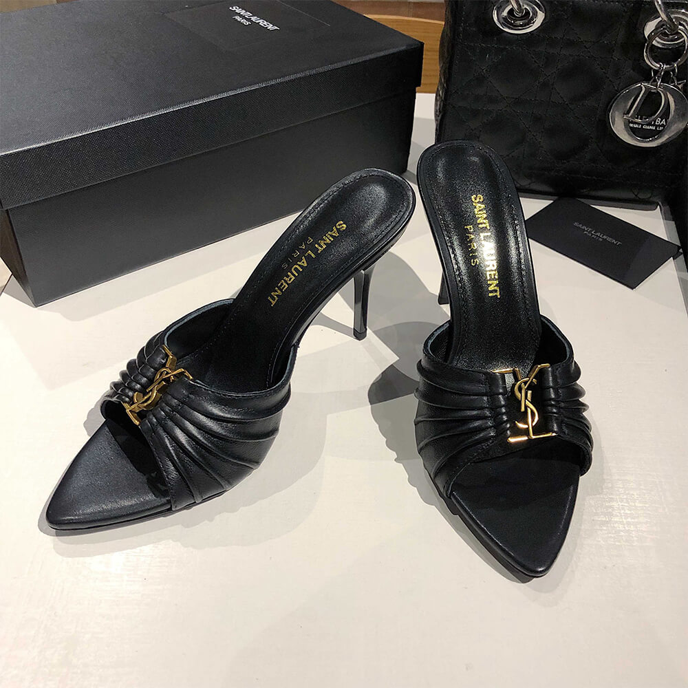 YSL  BABYLONE MULES IN SMOOTH LEATHER