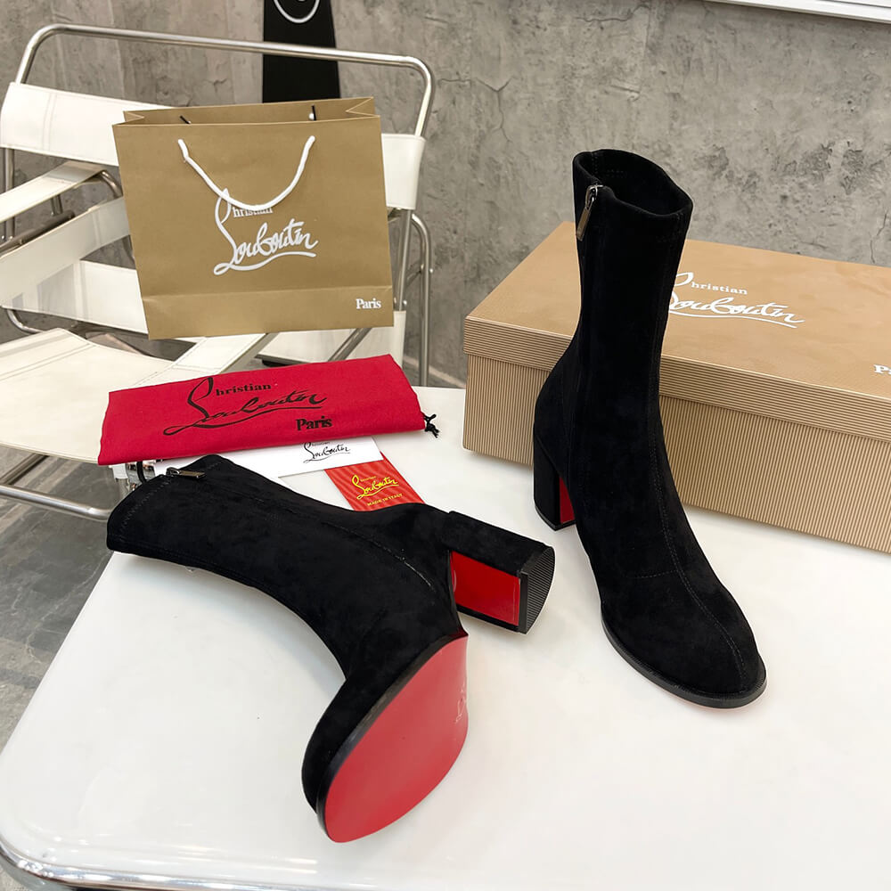 Christian Louboutin Strechadoxa 70 Suede Ankle Boots