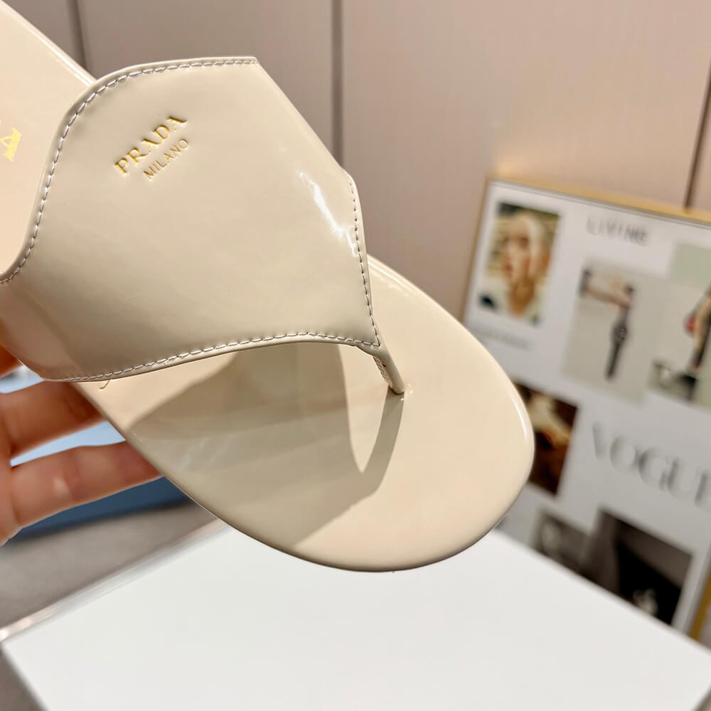 Prada Brushed leather thong sandals