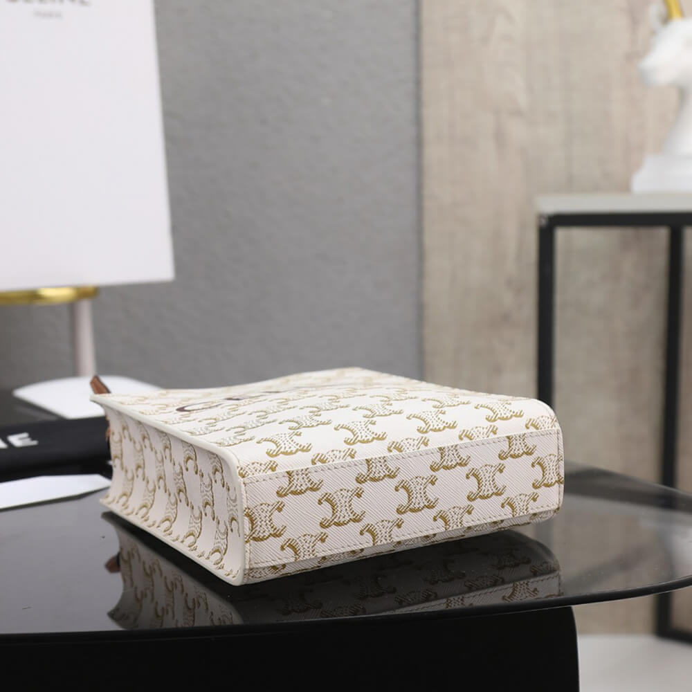 CELINE Mini Vertical Cabas IN Triomphe Canvas with Celine print