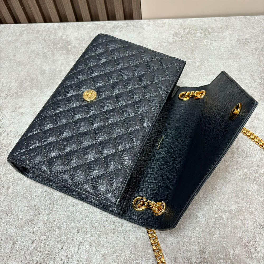 YSL envelope medium in grained leather