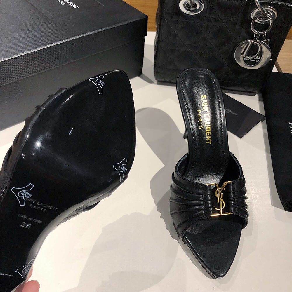 YSL  BABYLONE MULES IN SMOOTH LEATHER