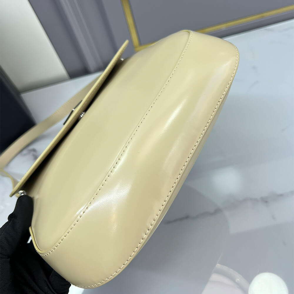 Small Prada Cleo brushed leather shoulder bag with flap