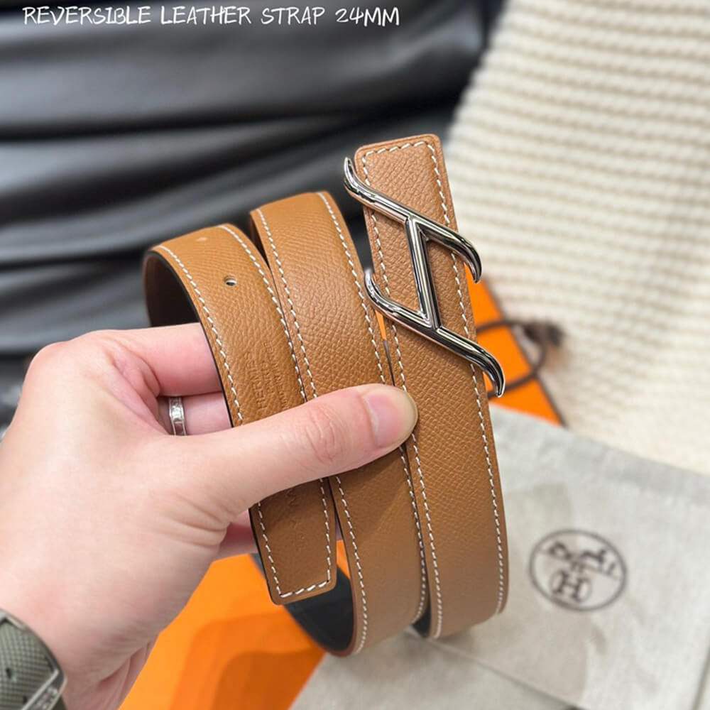 HDN belt buckle   Reversible leather strap 24 mm