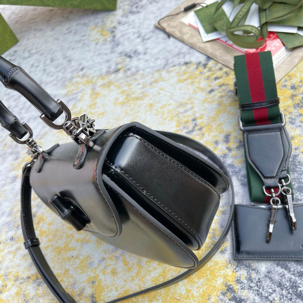 GUCCI BAMBOO 1947 JUMBO GG SMALL TOP HANDLE BAG