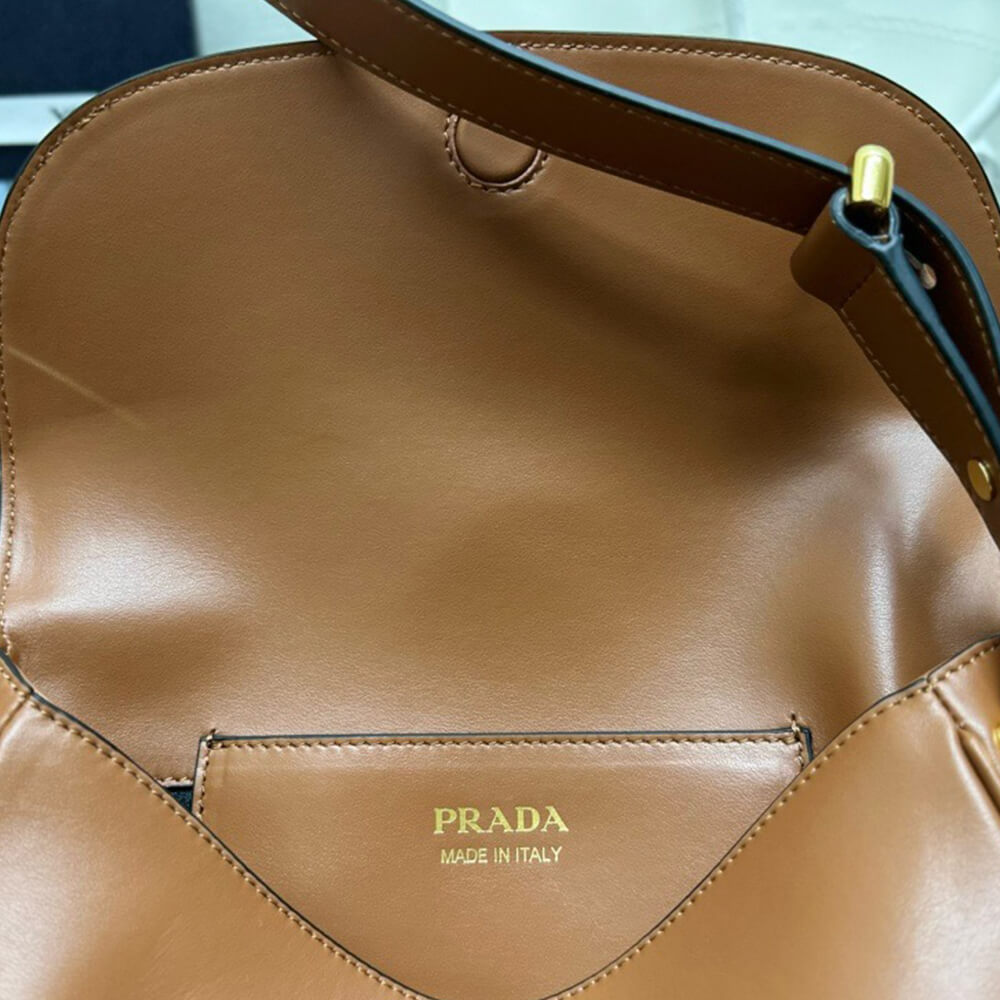 Prada Arque leather shoulder bag with flap