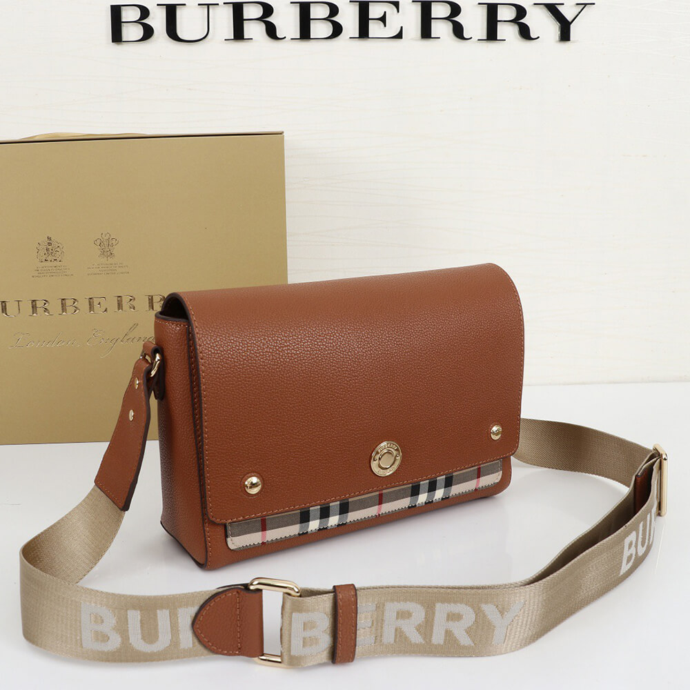 Burberry Vintage Check and Leather Note Crossbody Bag