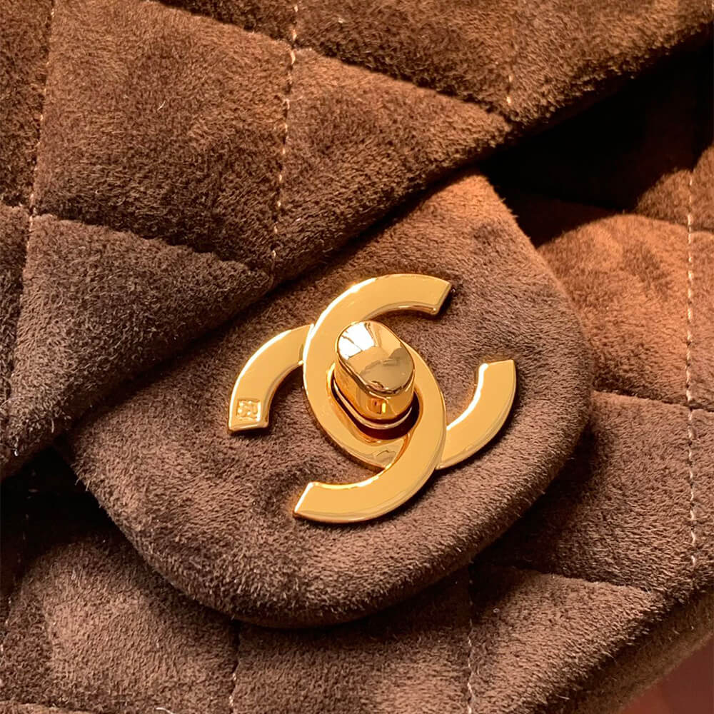 CHANEL Suede Classic Double Flap Handbag(HIGH-END GRADE)