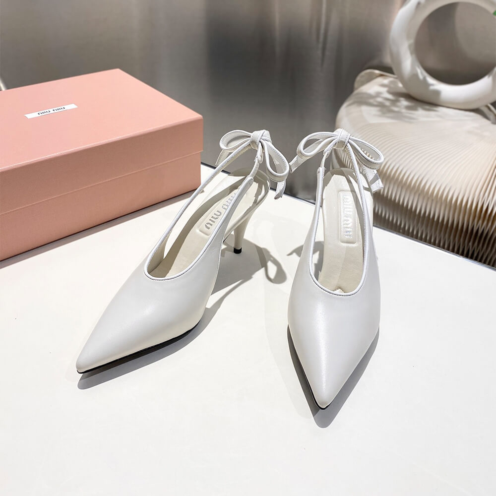 MiuMiu Nappa leather slingback pumps