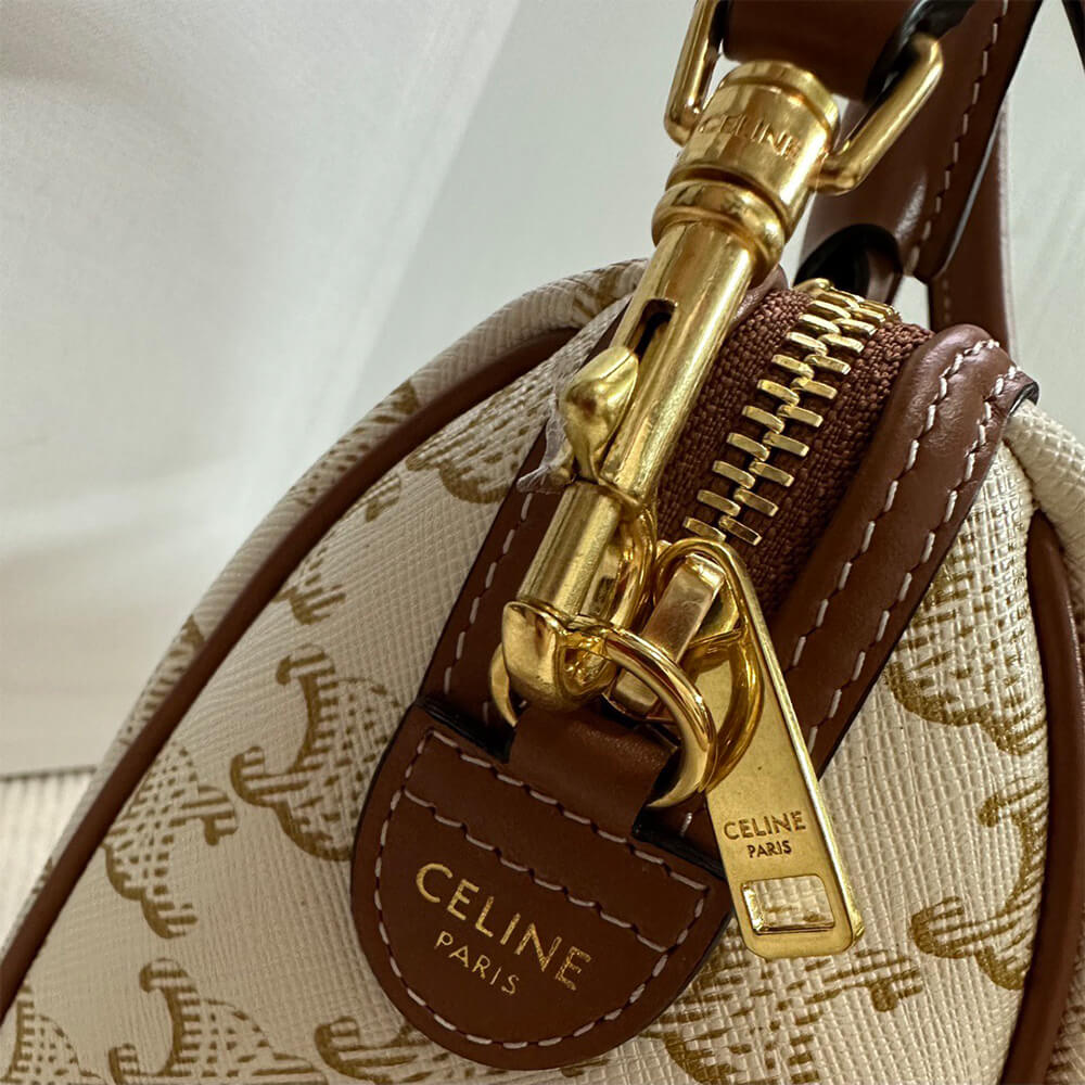 CELINE Small Boston IN Triomphe Canvas and calfskin