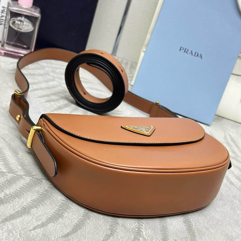 Prada Arque leather shoulder bag with flap