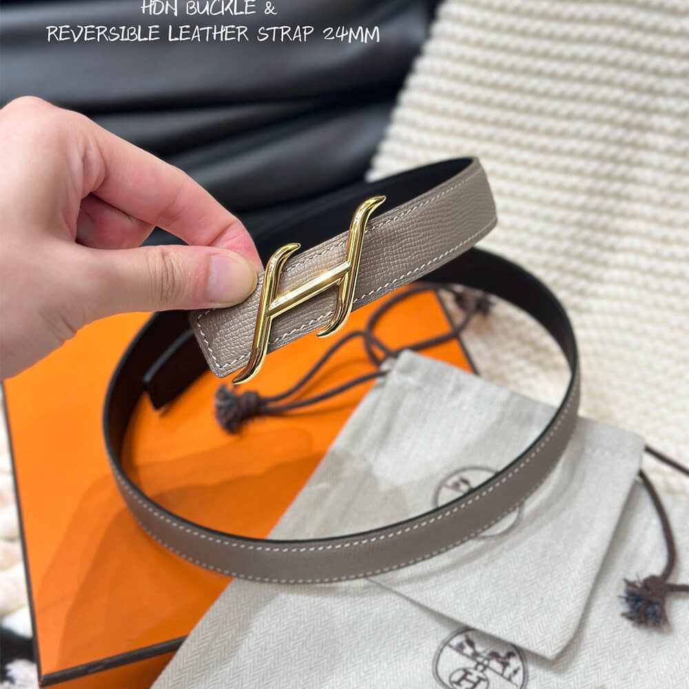 HDN belt buckle   Reversible leather strap 24 mm