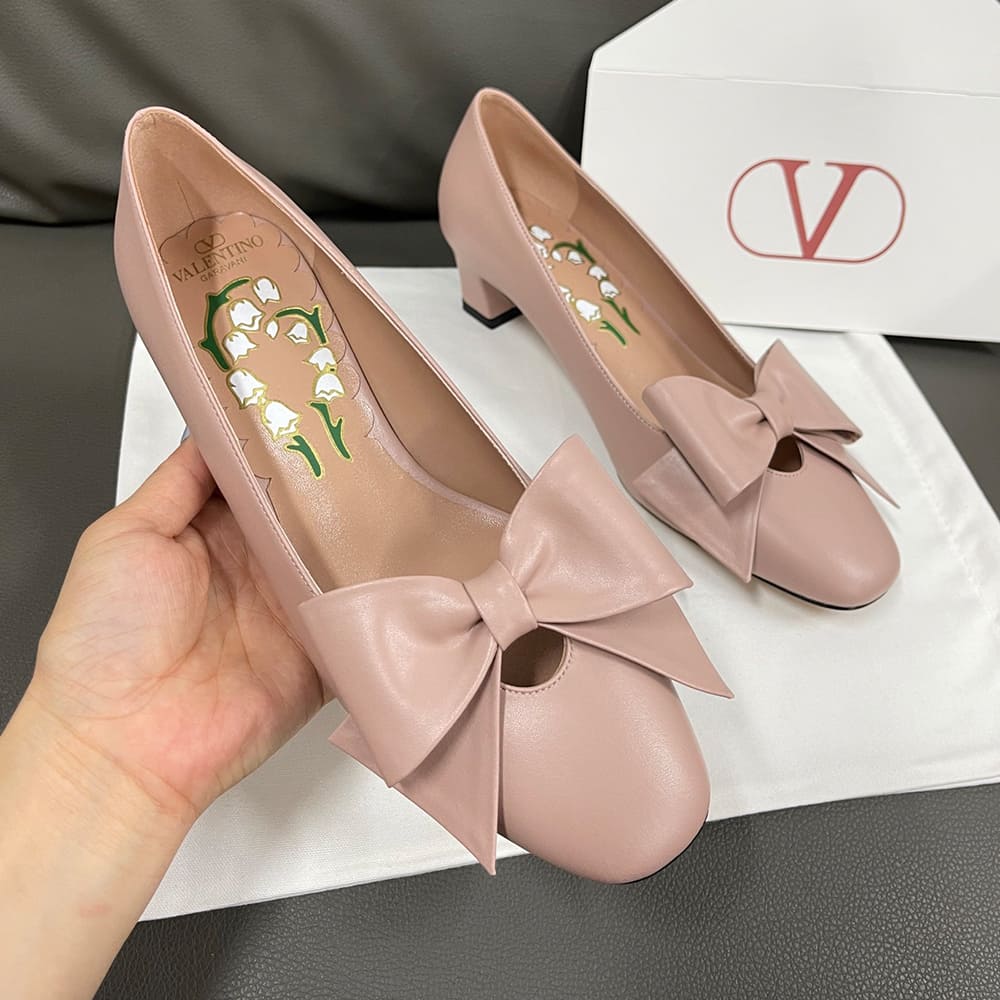VALENTINO BOWOW sheepskin high heels (heel height 4.5 cm)