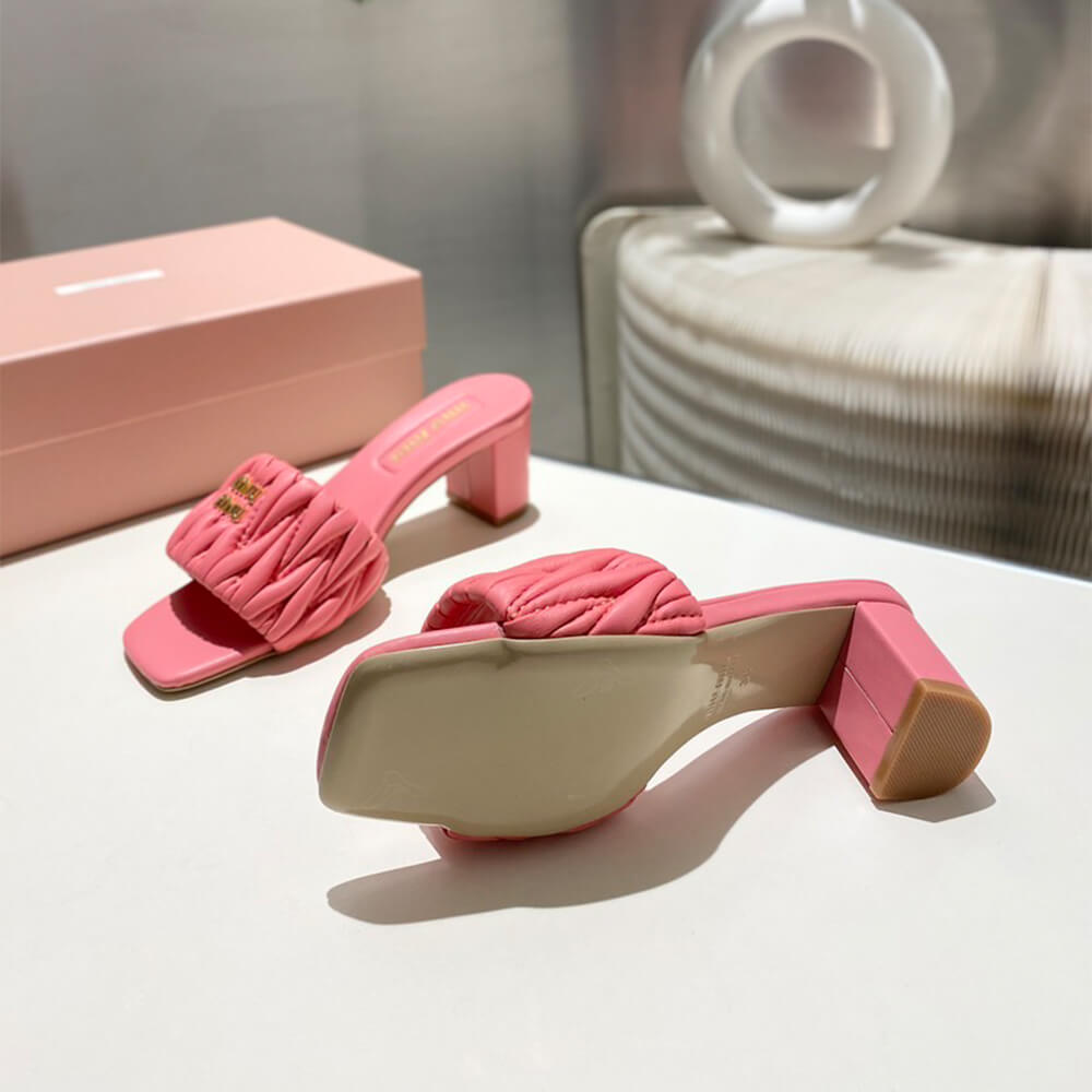 MiuMiu Matelass?? nappa leather slides